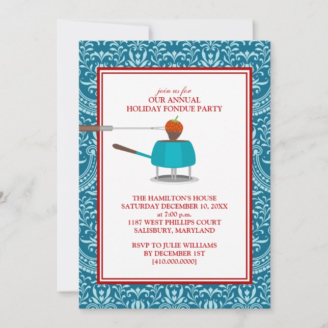Holiday Fondue Party Invitations (Front)