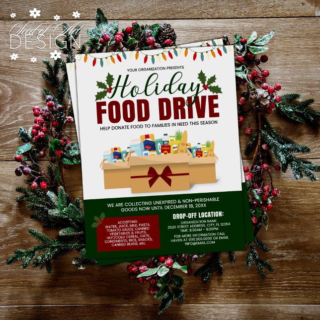Holiday Food Drive Charity Fundraiser Donation Flyer (Creator Uploaded)