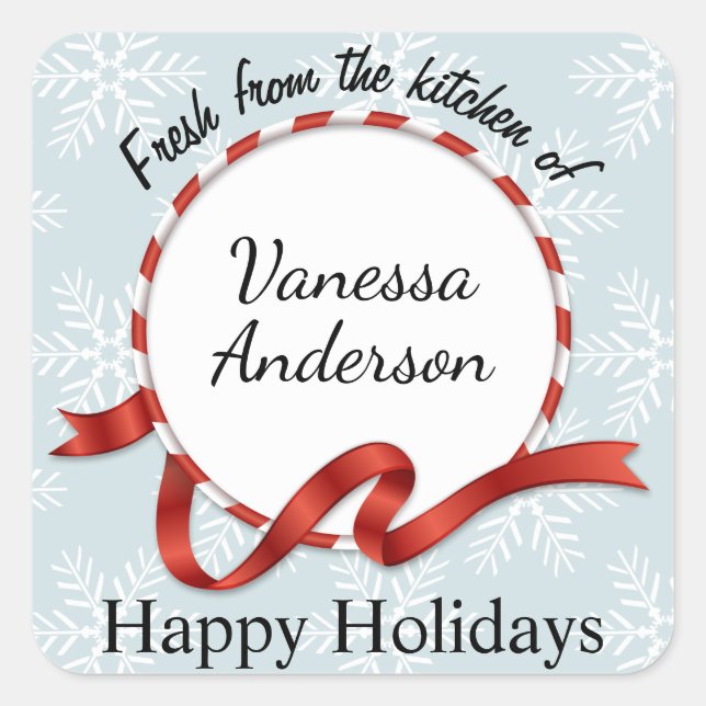 Holiday Food Gifts with Your Name Square Sticker (Front)