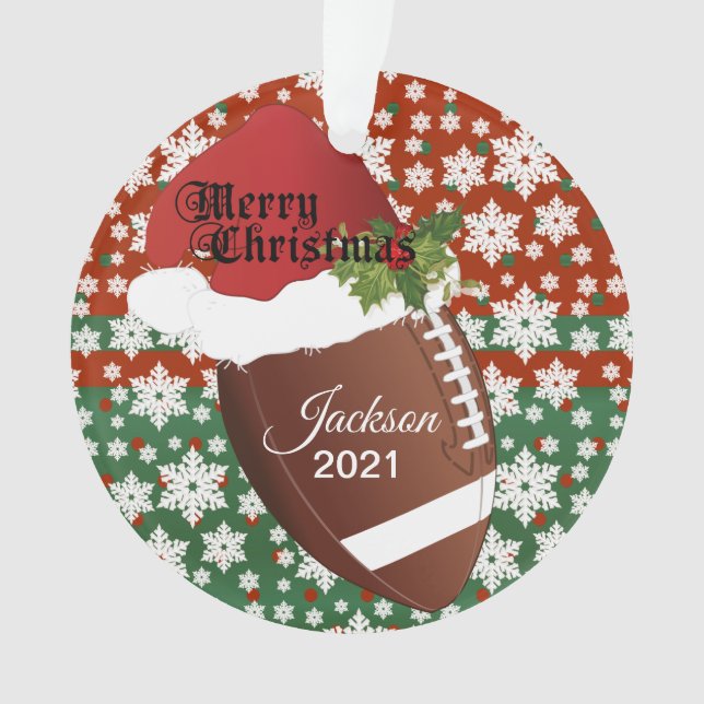 Holiday Football Design | DIY Name Ornament (Front)