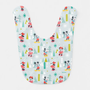 Holiday For All Mickey & Minnie Christmas Baby Bib