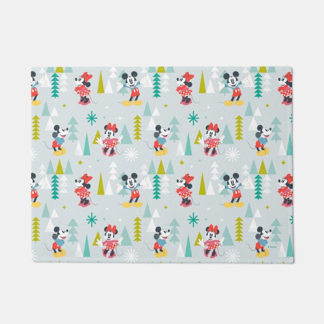 Holiday For All | Mickey & Minnie Christmas Doormat (Front)