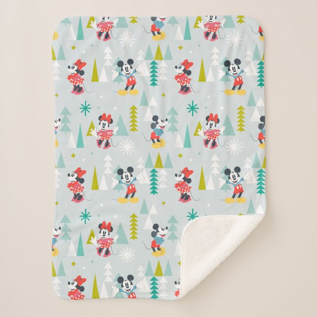 Holiday For All | Mickey & Minnie Christmas Sherpa Blanket (Front)