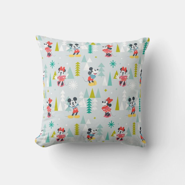 Holiday For All | Mickey & Minnie Christmas Throw Pillow (Front)