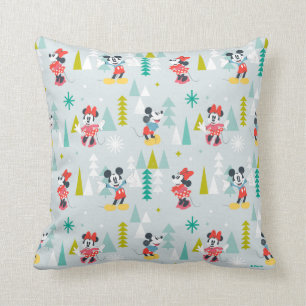 Holiday For All Mickey & Minnie Christmas Throw Pillow