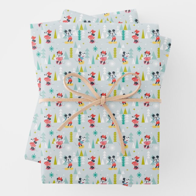 Holiday For All | Mickey & Minnie Christmas Wrapping Paper Sheets (In situ)