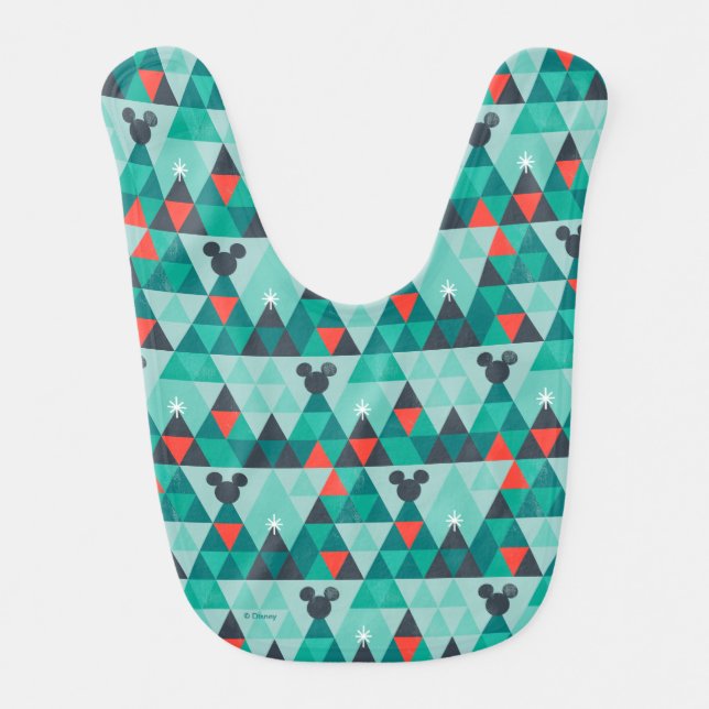 Holiday For All | Retro Christmas Pattern Baby Bib (Front)