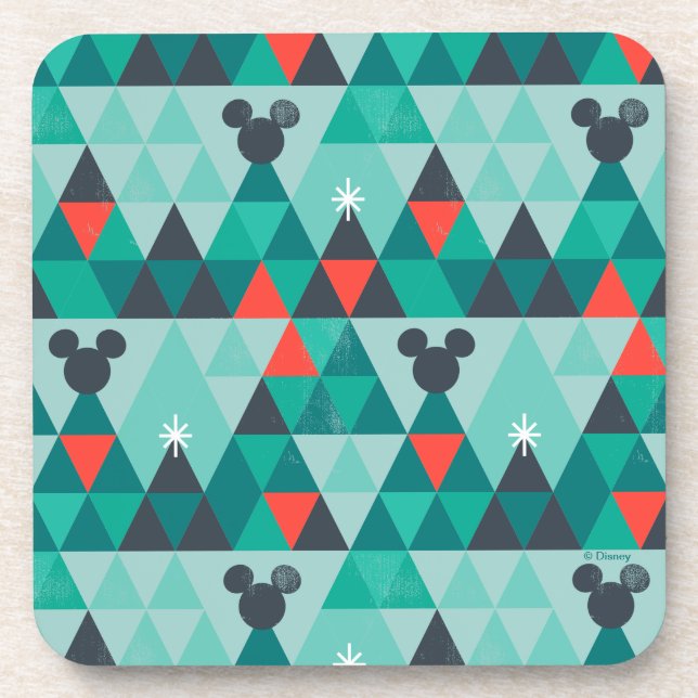 Holiday For All | Retro Christmas Pattern Beverage Coaster (Front)