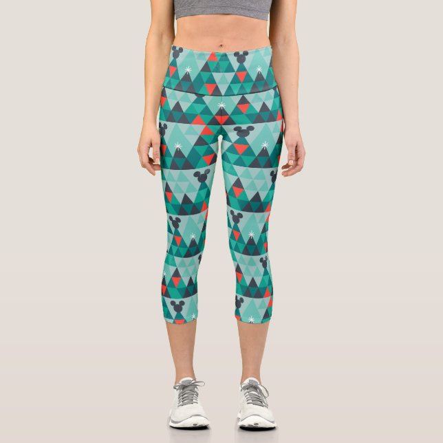 Holiday For All | Retro Christmas Pattern Capri Leggings (Front)