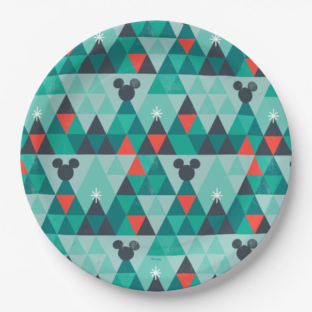 Holiday For All | Retro Christmas Pattern Paper Plates (Front)