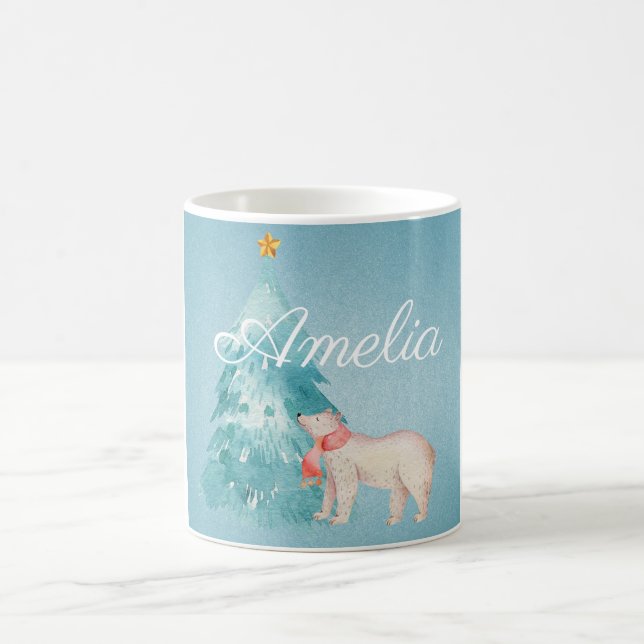 Holiday Forest Scene Customizable Coffee Mug (Center)