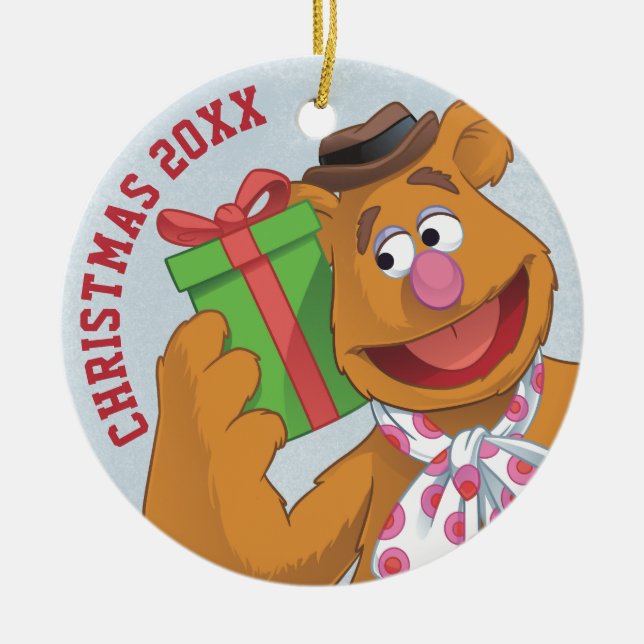 Holiday Fozzie the Bear Ceramic Ornament (Front)