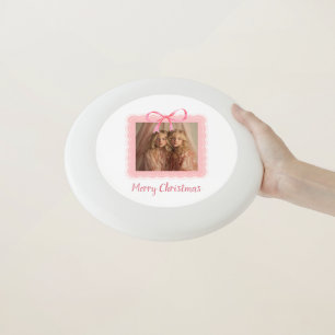 Holiday Frisbee – Family Photo with Pink Bow