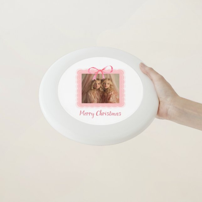Holiday Frisbee – Family Photo with Pink Bow (In Hand)