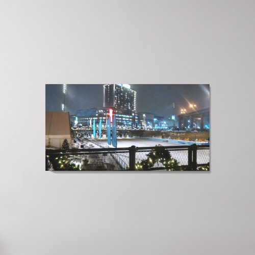 Holiday Fun at Canalside Canvas Print
