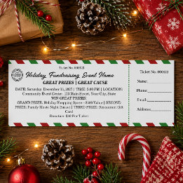 Holiday Fundraiser Christmas School Event Raffle Tickets