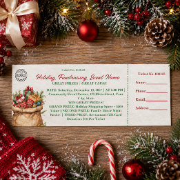 Holiday Fundraiser Christmas School Event Raffle Tickets