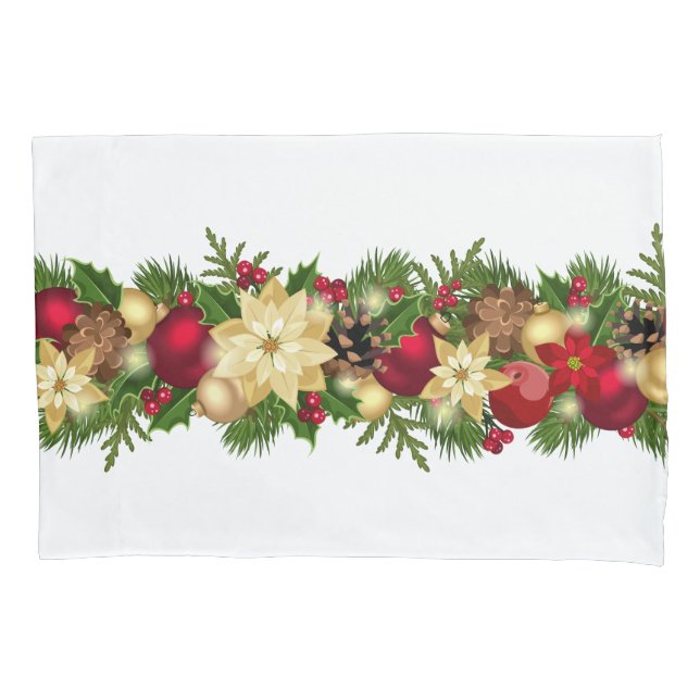 Holiday Garland Pillowcase (Front)