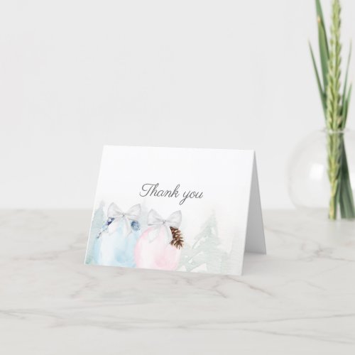 Holiday Gender Reveal Thank you Card