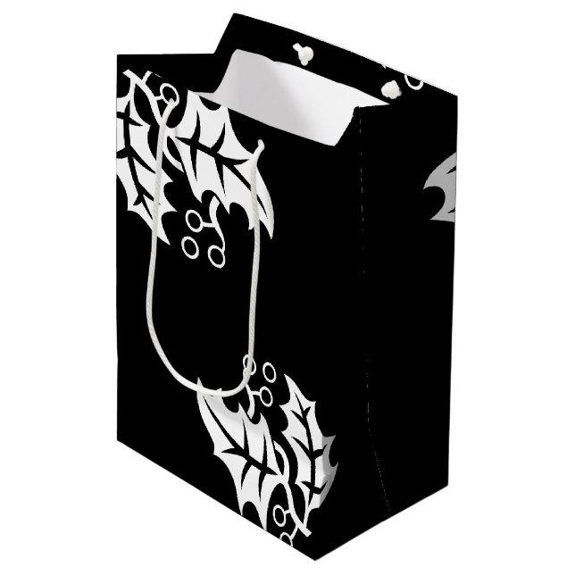 Holiday Gift Bag-Holly Medium Gift Bag (Front Angled)