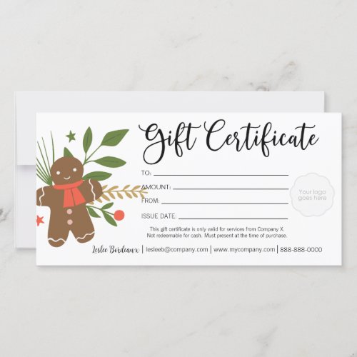 Holiday Gift Certificate