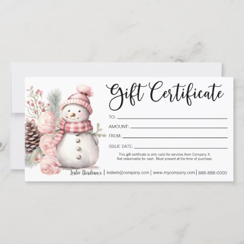 Holiday Gift Certificate