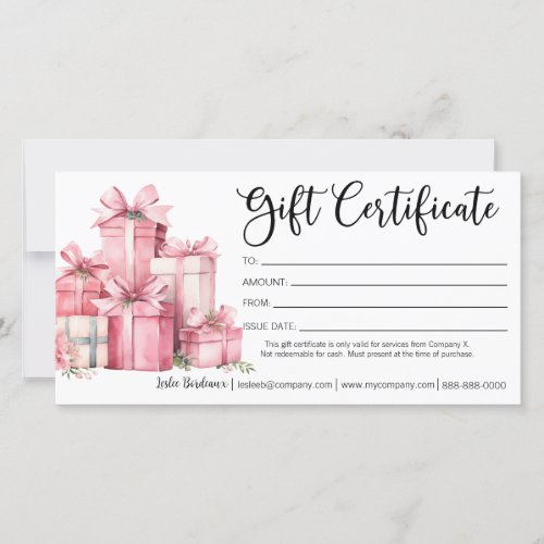 Holiday Gift Certificate