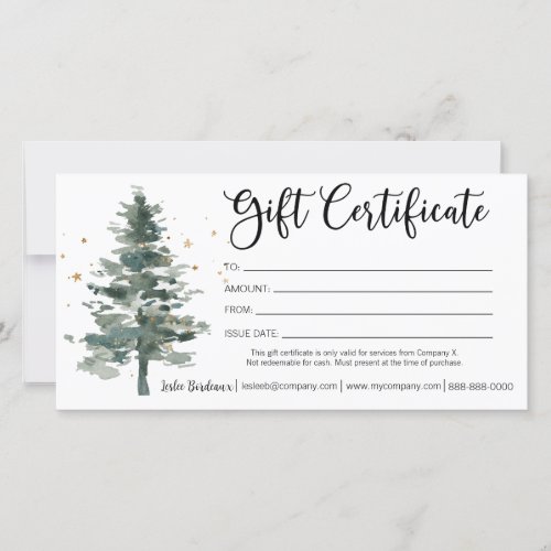 Holiday Gift Certificate