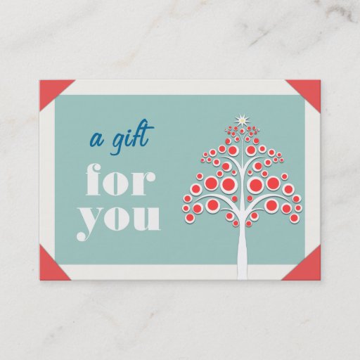 Customizable Holiday Gift Certificate Business Cardi