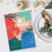 Holiday Gift Exchange Christmas Party Foil Invite