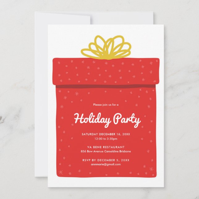 Holiday Gift Exchange Party Invitation (Front)
