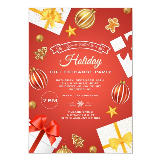 Holiday Gift Exchange Party Invitation