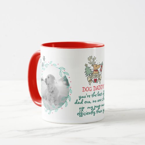 Holiday Gift for DOG MOM or DAD add 2 PHOTOS TEXT Mug