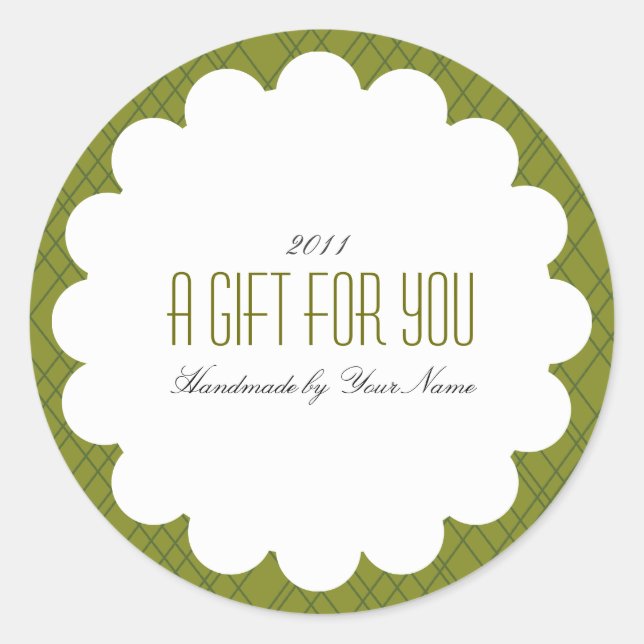Holiday Gift Label in Green (Front)