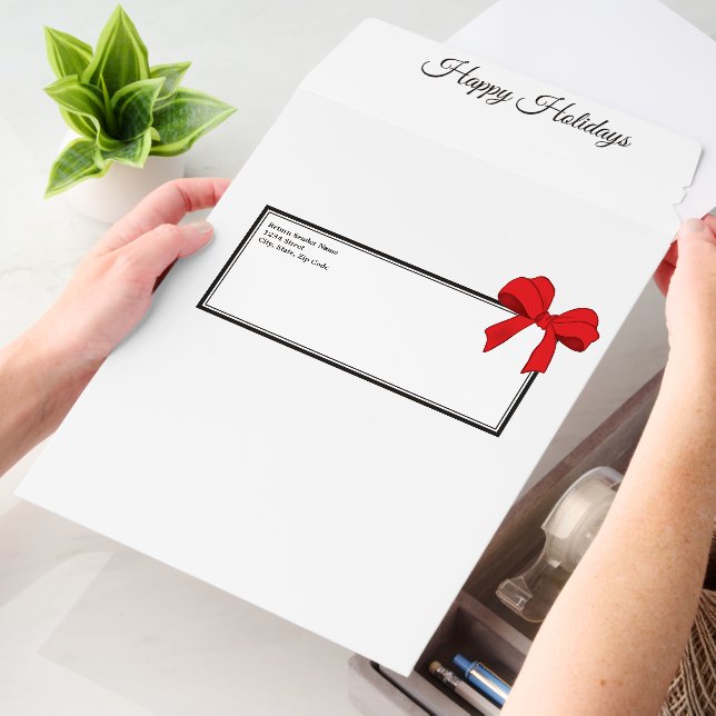 Holiday Gift Mailer - Red Bow Christmas Wrapping (Desk)