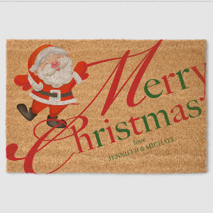 Holiday Gift Merry Christmas Fiber Doormat