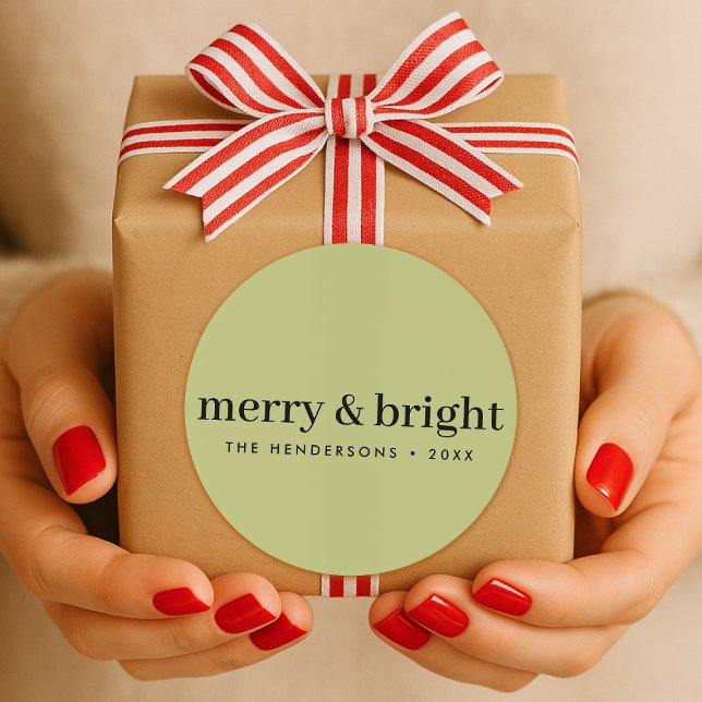 Holiday Gift Sticker Roll | Christmas Present Seal (A minimalist Christmas sticker label - perfect for gift wrapping or holiday card envelope seals)