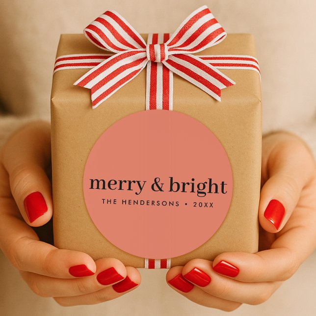 Holiday Gift Sticker Roll | Christmas Present Seal (A minimalist Christmas sticker label - perfect for gift wrapping or holiday card envelope seals)