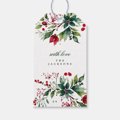 Holiday Gift Tag Pine Wreath Christmas Holiday