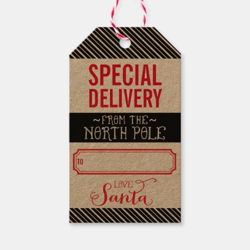 HOLIDAY GIFT TAG special delivery from santa kraft