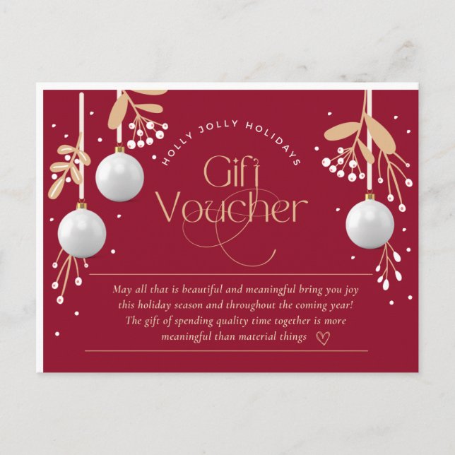 Holiday Gift Voucher  (Front)