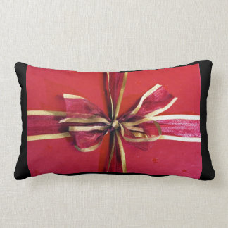 Holiday Gift Wrap and Bows Lumbar Pillow