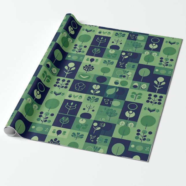 Holiday Gift Wrap Sheet, Seasonal Xmas Decor (Unrolled)