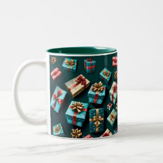 Holiday Gifts Stylish Wrap Gold Blue Red 