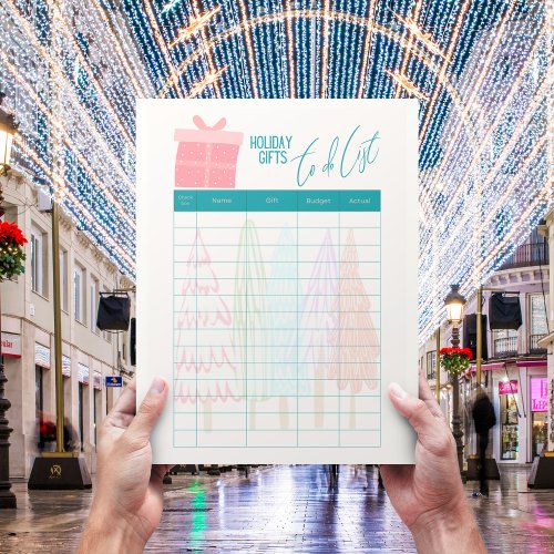 Holiday Gifts To Do List Stationery Paper