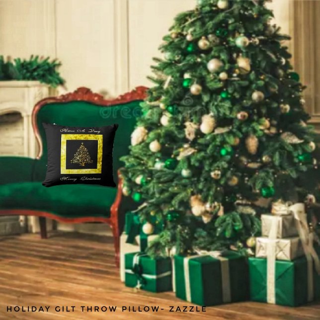 Holiday Gilt  Throw Pillow (Creator Uploaded)