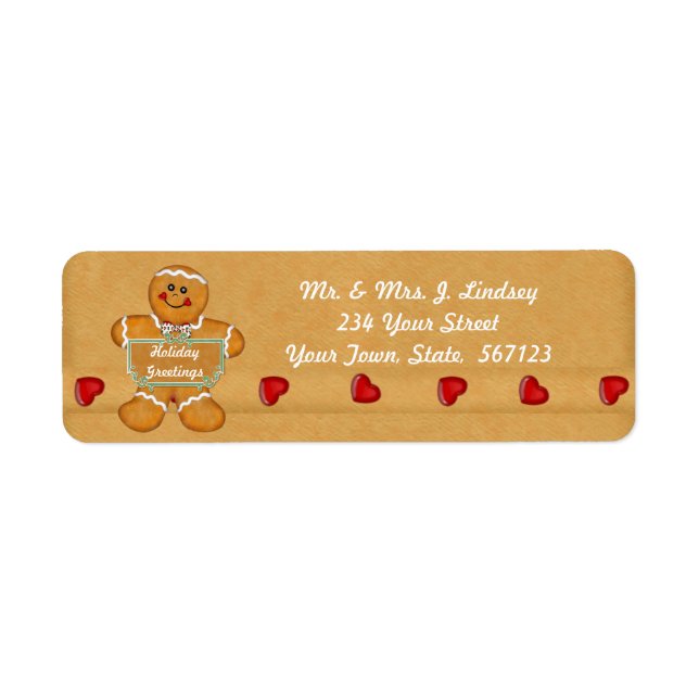 Holiday Gingerbread Address Label (Front)
