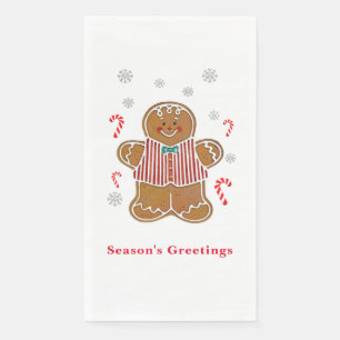 Holiday Gingerbread and Candy Cane Paper Guest Towels