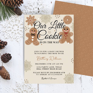 Holiday Gingerbread Baby Shower Little Cookie Invitation