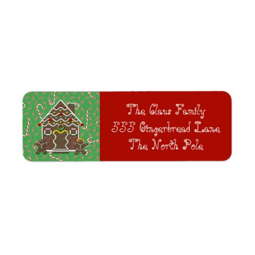 Holiday Gingerbread House  Address Labels